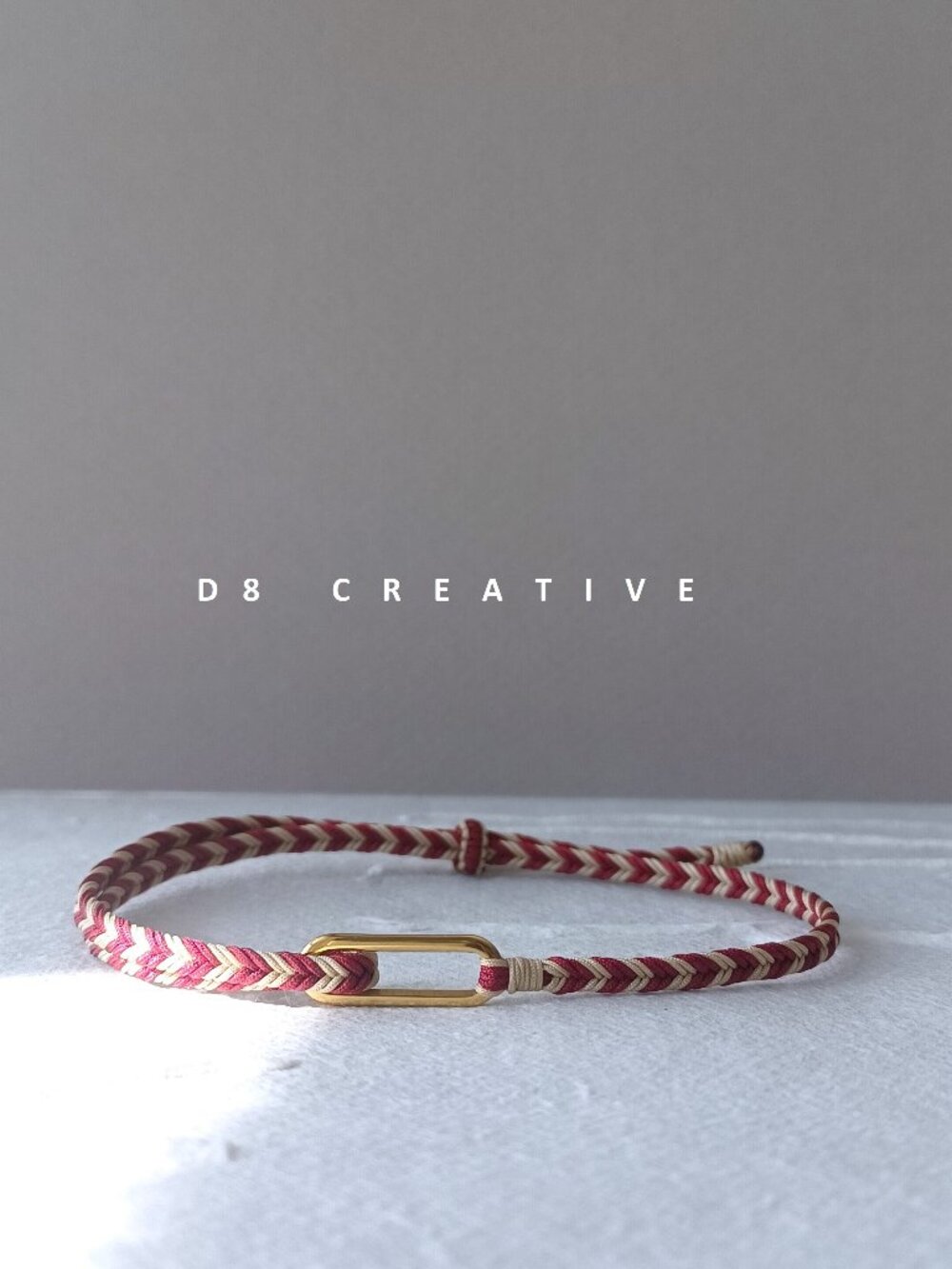 New men's Hand-Braided Cord with stainless steel bracelet